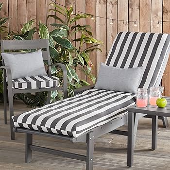 アウトドア寝具 Pasand Cotton Stripe Seat Cushion Sunbrella Stripe Fabric 2-Piece Indoor/Outdoor Seat Pad